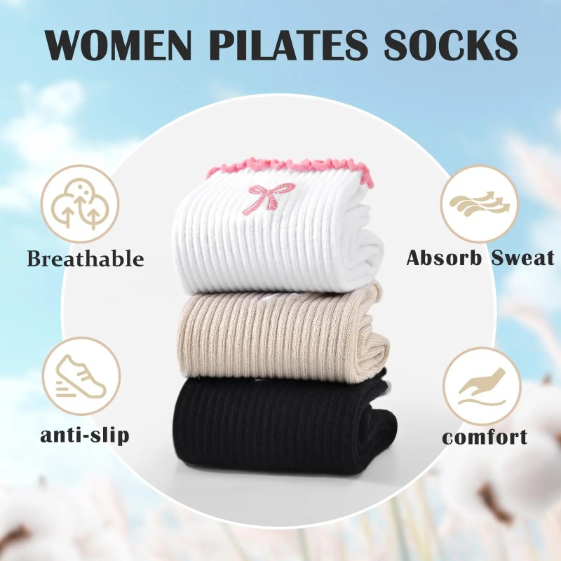 Pilates & Yoga Studio Alineacion - 프로페셔널 요가 양말, 면 스트랩 실리콘