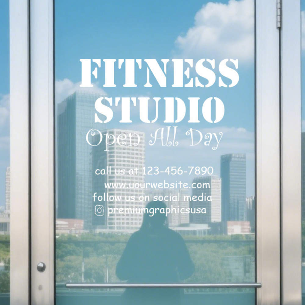 Pilates Yoga Or - 사용자 정의 가능한 스튜디오 창 데칼/귀하의