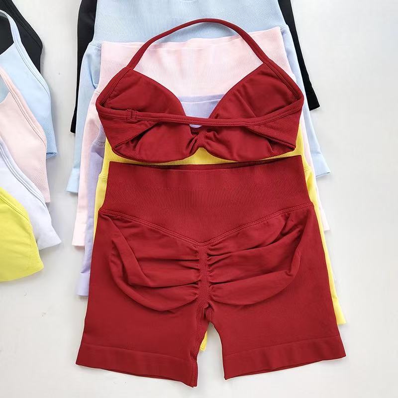 Pilates Yoga Outfit - 히스텔로 스포츠 세트 여성용 스트랩 짐