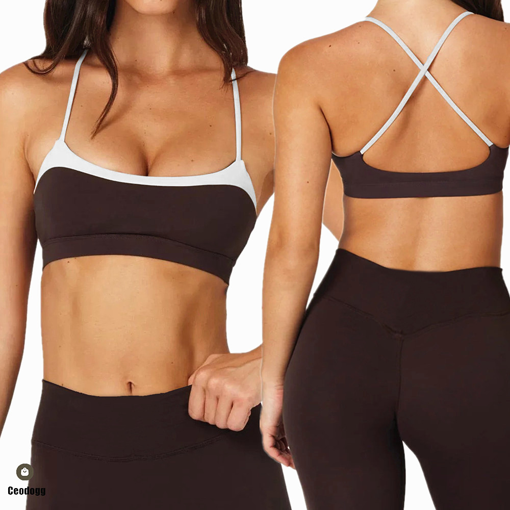 Pilates Yoga Outfit - 여성용 패드 요가 브라 팬츠 러닝