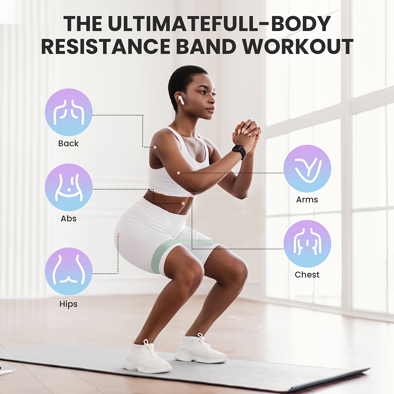 무게가 있는 1Pc/4Pcs 피트니스 저항 밴드, 코어 - Pilates Yoga Core 리뷰 및 가격