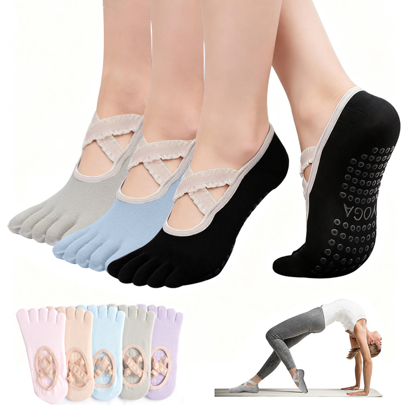 숙녀용 논슬립 필라테스 양말 여성용 레이스 붕대 요가  - Medias Para Pilates Y Yoga 리뷰 및 가격